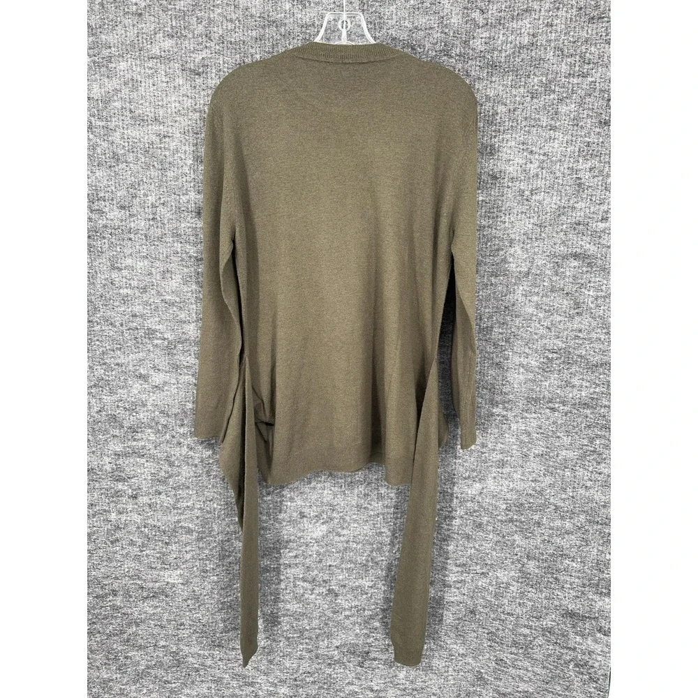 Sandro Sweater Womens Medium Green Belted Wool Cashmere Crewneck Knit Pullover